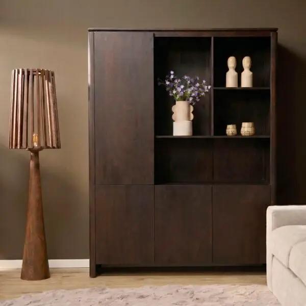 Vakkenkast XL Dallas Bruin Mangohout 160 cm by Starfurn