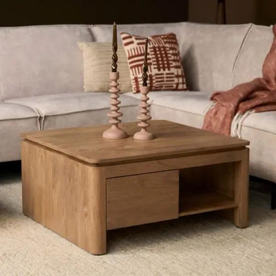 Vierkante Salontafel Dallas Naturel Mangohout 80 cm by Starfurn