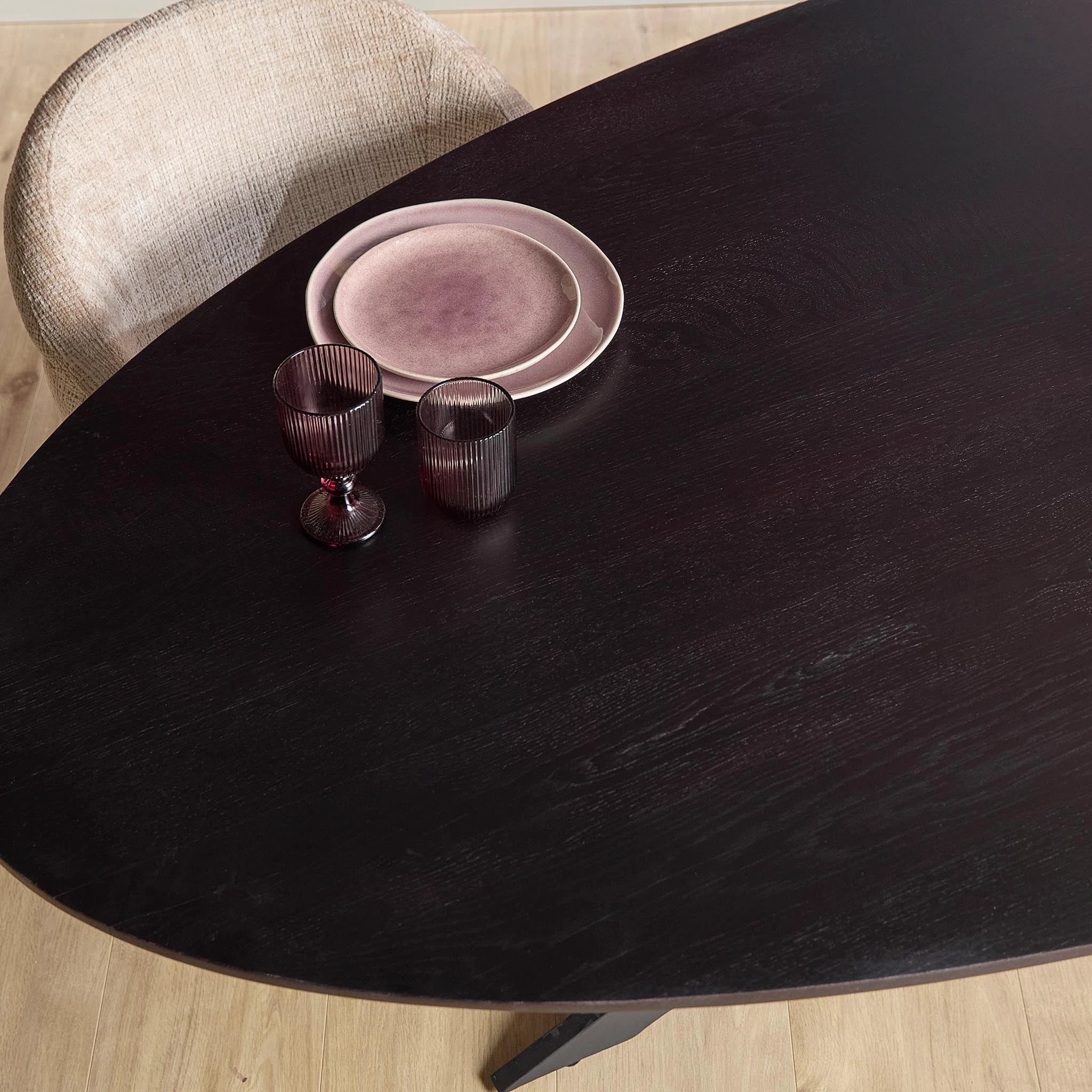 Eettafel Eiken Ferris | Ovaal 240 cm | Zwart by Starfurn