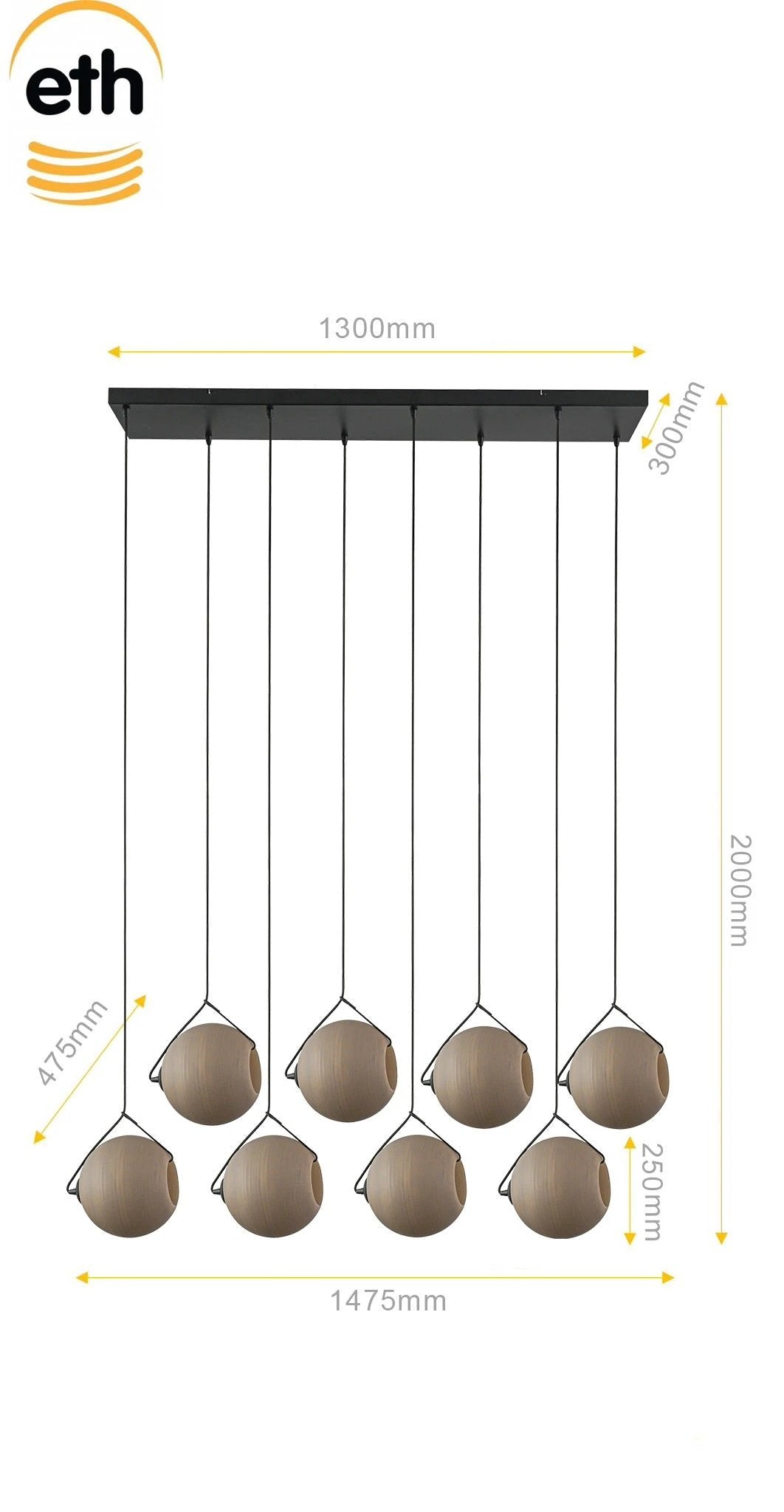 Hanglamp Orb Saturn 8L by ETH