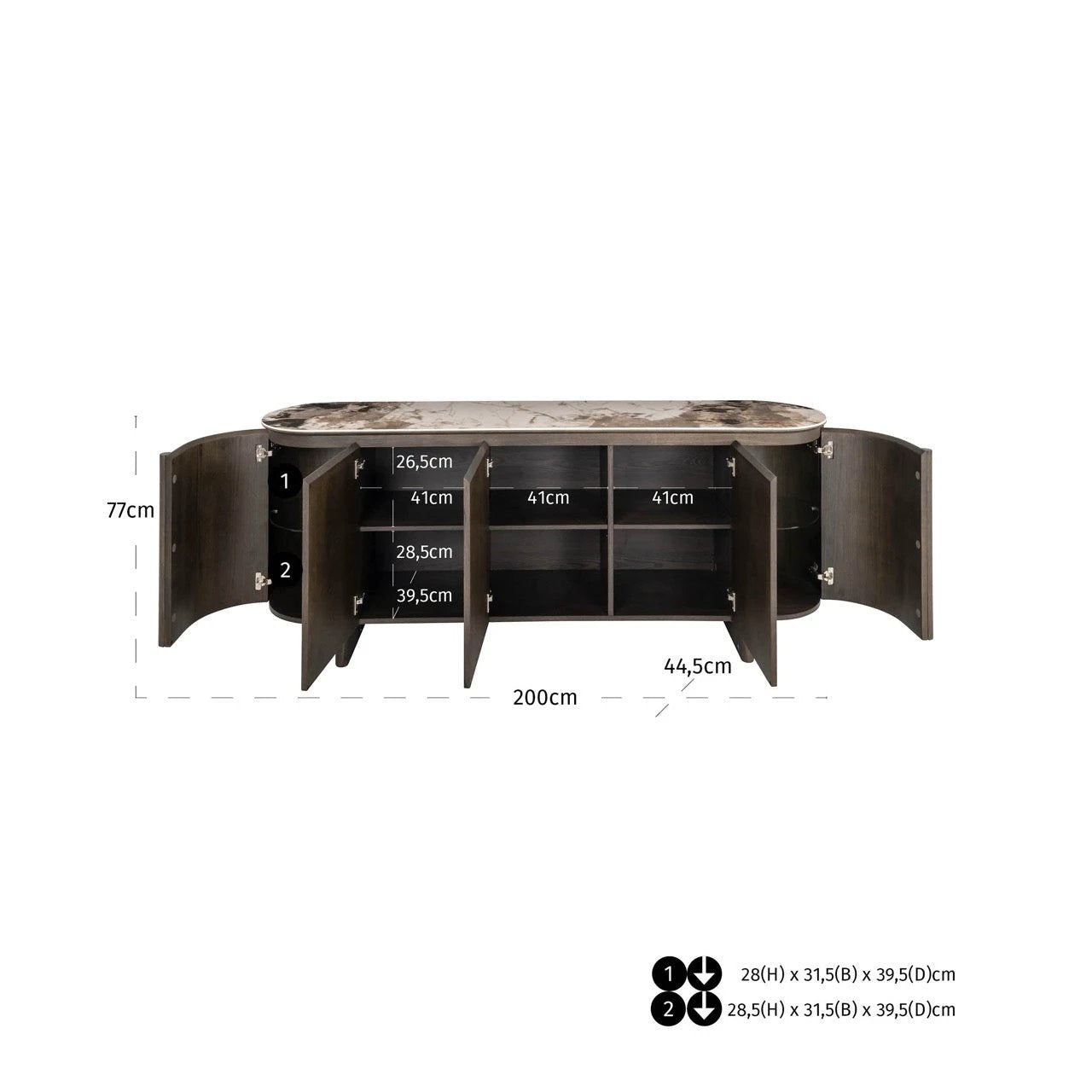 Dressoir Langford bruin by Richmond Interiors