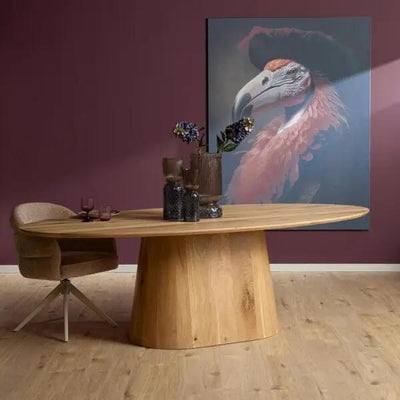 Eettafel Riga van Starfurn, 240 cm lang, van natuurlijk eikenhout, met een strakke en elegante uitstraling.