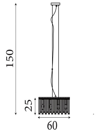 Hanglamp/Plafondlamp Clarissa 5Lt Chrome Metal & Mixed Glass by Searchlight