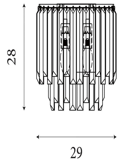 Wandlamp Clarissa 2Lt Chrome & Mixed Glass by Searchlight