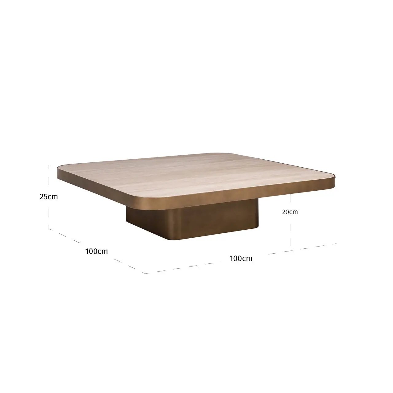 Salontafel Claridge beige 100x100 (cumulus) by Richmond Interiors