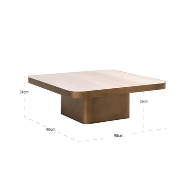 Salontafel Claridge beige 90x90 (cumulus) by Richmond Interiors