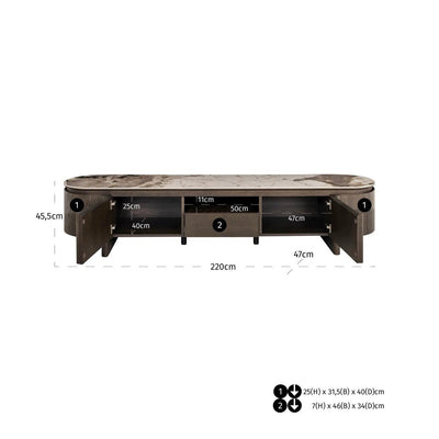 TV-meubel Langford bruin by Richmond Interiors