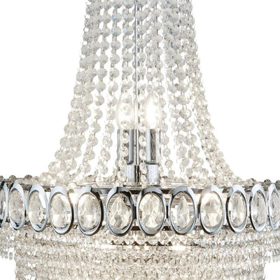 Kroonluchter Louis Phillipe 11Lt Chandelier Chrome Metal & Crystal by Searchlight