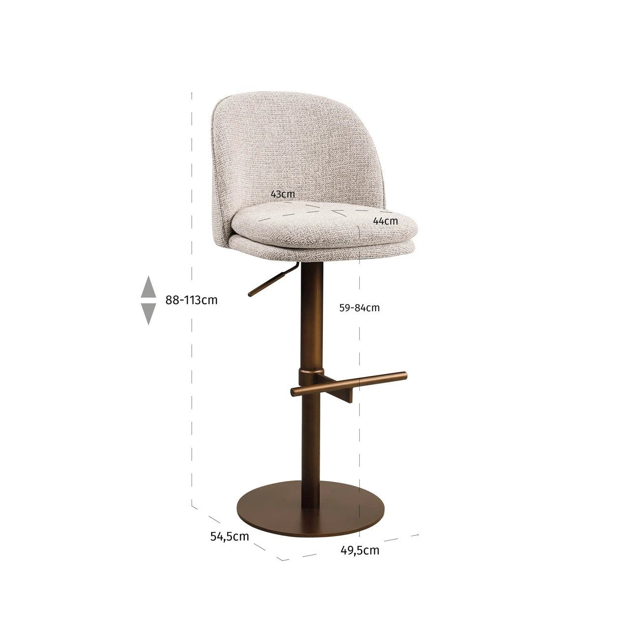 Barstoel Vesper Mocca Fancy by Richmond Interiors