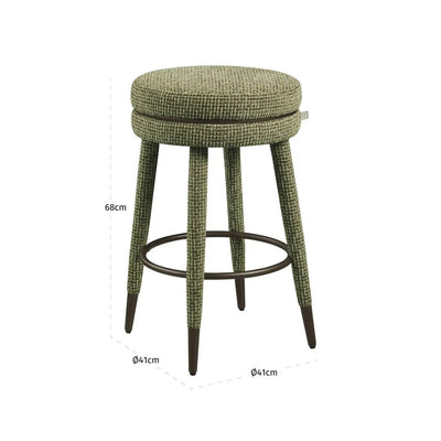 Counterstoel Tenashar groen blokweefsel draaibaar by Richmond Interiors