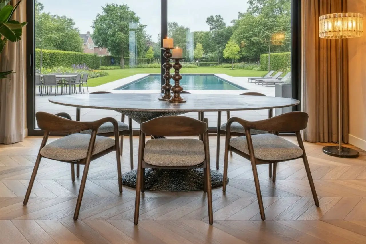 Eetkamerstoel Mihara Mocca Fancy vlamvertragend by Richmond Interiors
