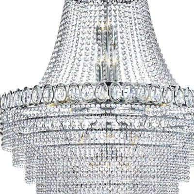 Kroonluchter Louis Phillipe 28Lt Chrome Metal & Crystal by Searchlight