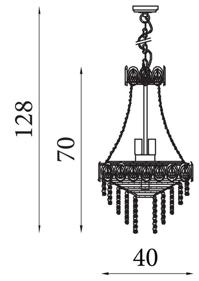 Kroonluchter Louis Phillipe 6Lt Chrome Metal & Crystal by Searchlight