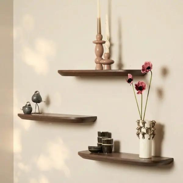 Wandplank Gusta bruin | 60 cm | Set van 3 by Starfurn