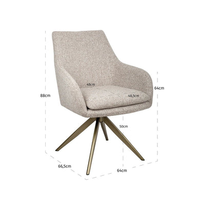 Eetkamerstoel Lisonne cayenne brown draaibaar vlamvertragend by Richmond Interiors