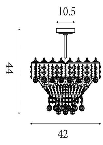 Kroonluchter Versailles 13Lt Chrome Metal & Crystal by Searchlight