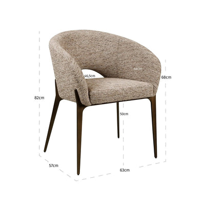 Eetkamerstoel Kenzi mocca lineair brandvertragend by Richmond Interiors