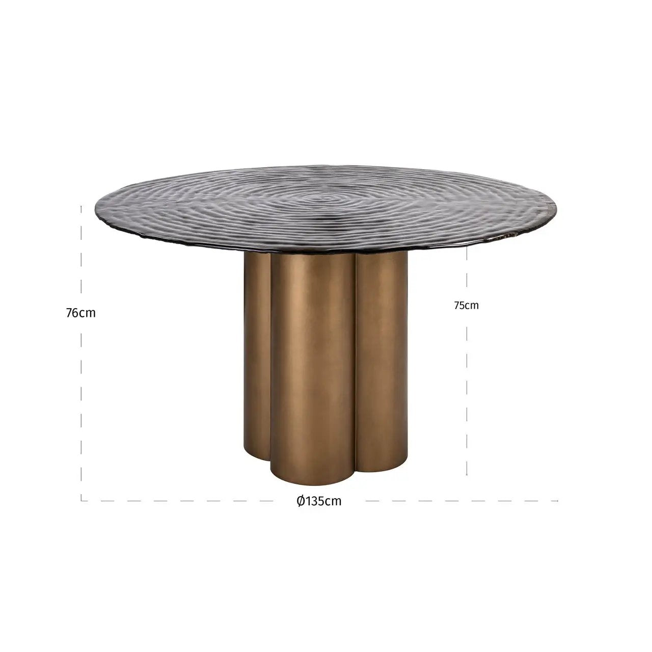 Eettafel Glastonburry antiekgoud 135Ø by Richmond Interiors
