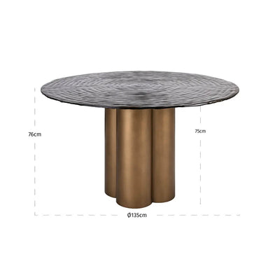 Eettafel Glastonburry antiekgoud 135Ø by Richmond Interiors