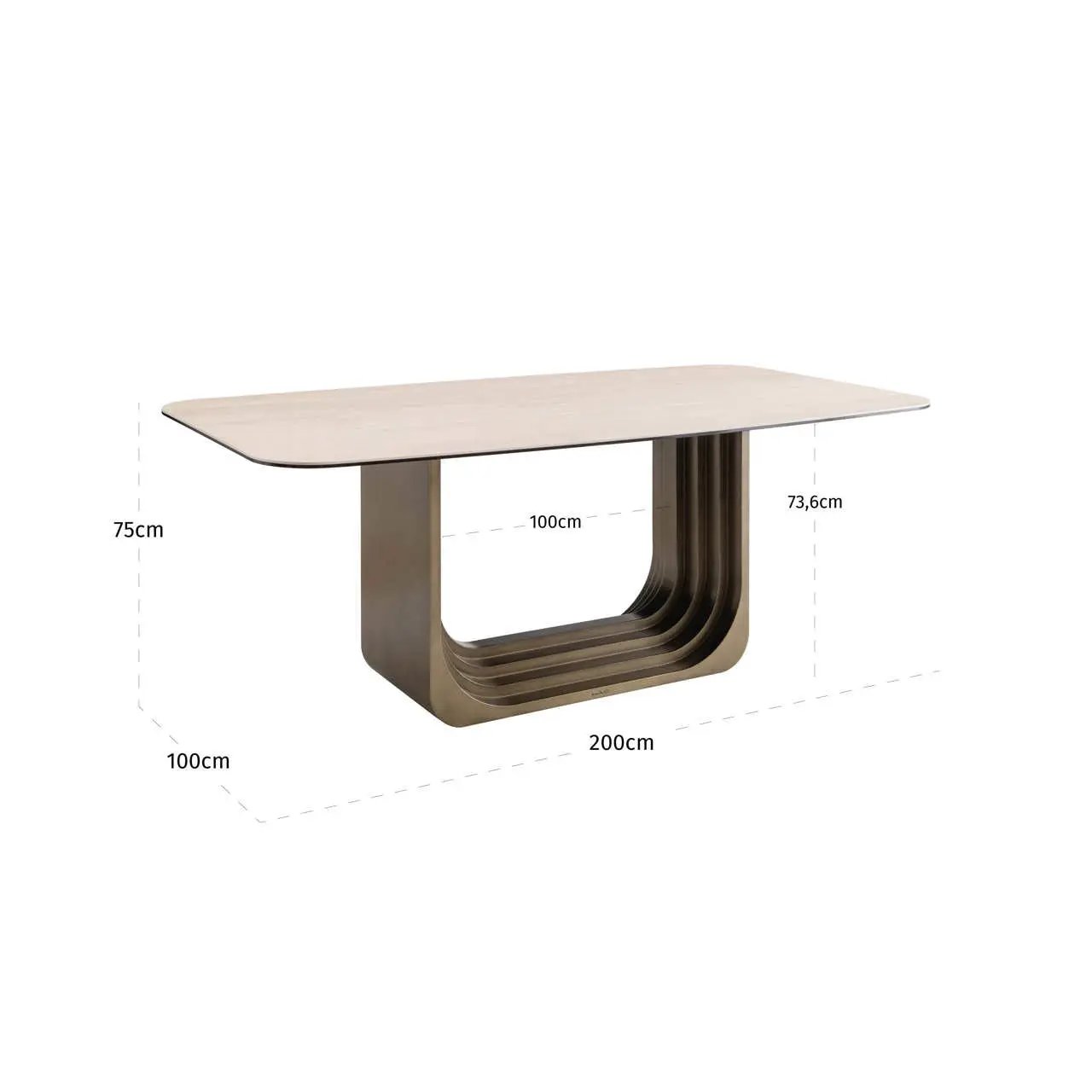 Eettafel Maxfield beige 200 by Richmond Interiors