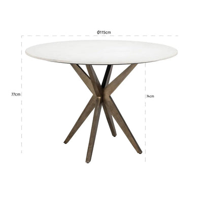 Eettafel Maisy wit Ø114 by Richmond Interiors