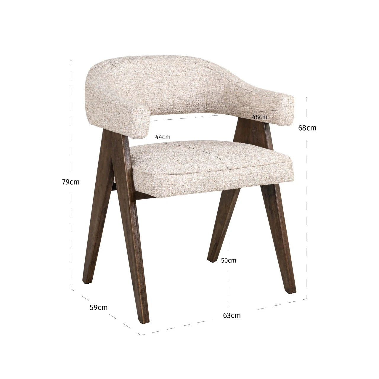 Eetkamerstoel Mori crème tweed brandvertragend by Richmond Interiors