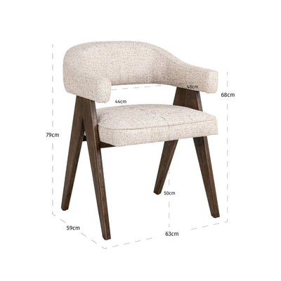 Eetkamerstoel Mori crème tweed brandvertragend by Richmond Interiors