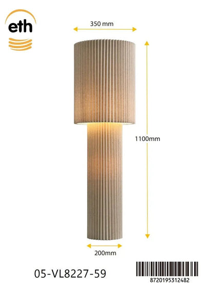 Vloerlamp Renate – Statement vloerlamp met geplisseerde linnen stof | 110cm by ETH