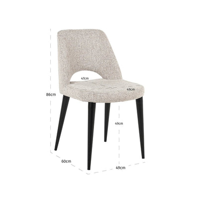 Eetkamerstoel Tabitha natural fancy brandvertragend (set van 2) by Richmond Interiors