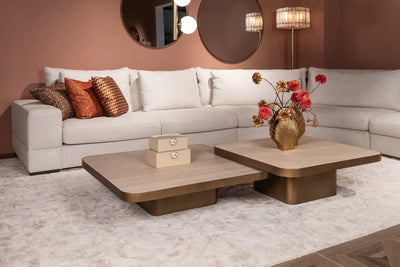Salontafel Claridge beige 100x100 (cumulus) by Richmond Interiors