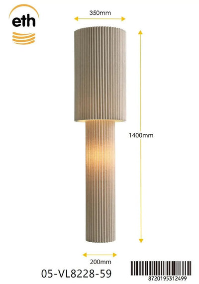 Vloerlamp Renate – Statement vloerlamp met geplisseerde linnen stof | 140cm by ETH
