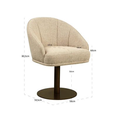 Eetkamerstoel Beverly natural fancy draaibaar by Richmond Interiors