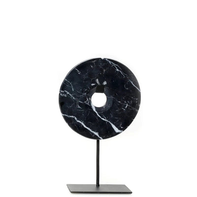 De Marmeren Disc op Stand - Zwart - M by Bazar Bizar Antwerp