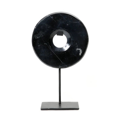 De Marmeren Disc op Stand - Zwart - M by Bazar Bizar Antwerp