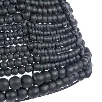 Hanglamp Koepel van houten kralen - zwart by Bazar Bizar Antwerp