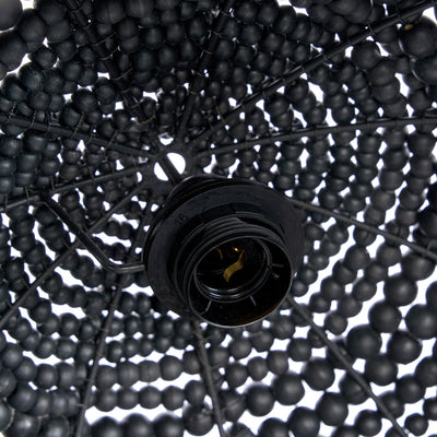 Hanglamp Koepel van houten kralen - zwart by Bazar Bizar Antwerp