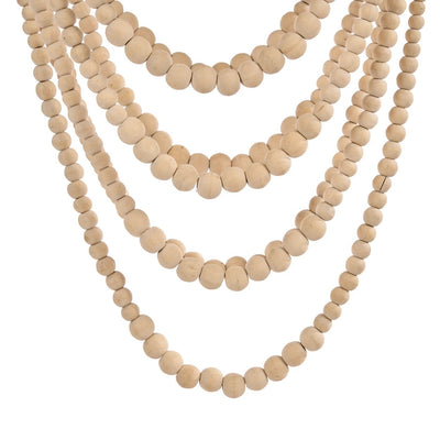 Kroonluchter Houten Kralen - Naturel - L by Bazar Bizar Antwerp