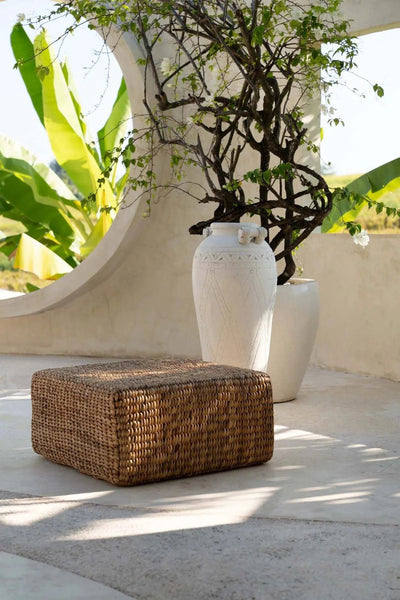 De Hyacint Poef Vierkant - Naturel - M by Bazar Bizar Antwerp