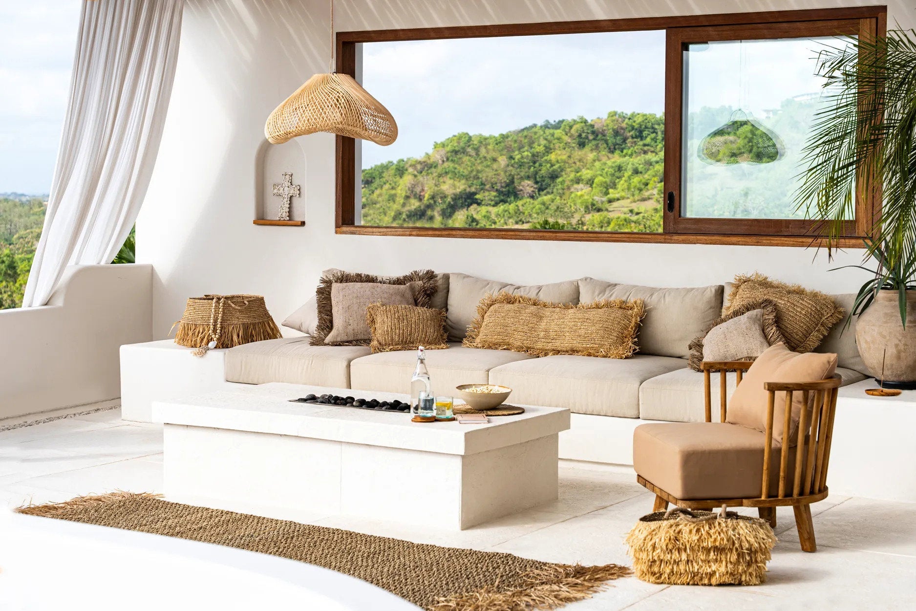 Het Raffia Kussen - Naturel - 35x100