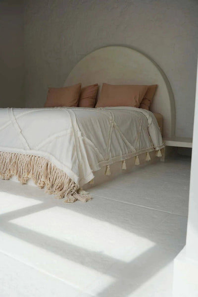 The Berber bedsprei - naturel - 300x240cm by Bazar Bizar Antwerp