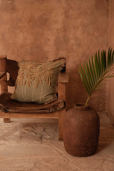 Kussenhoes 'Tropische Bries' - bosgroen - 50x50cm by Bazar Bizar Antwerp