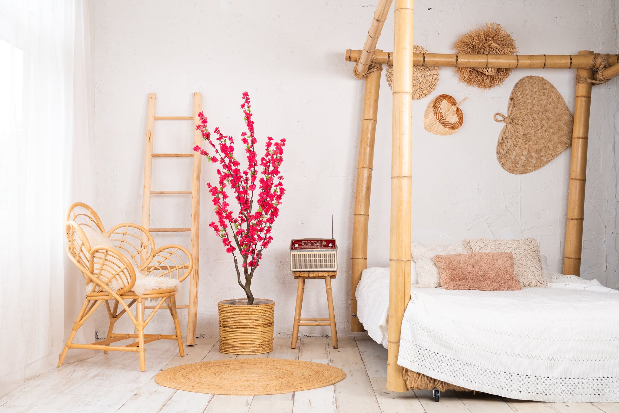 Kunstplant bloesem roze 150cm