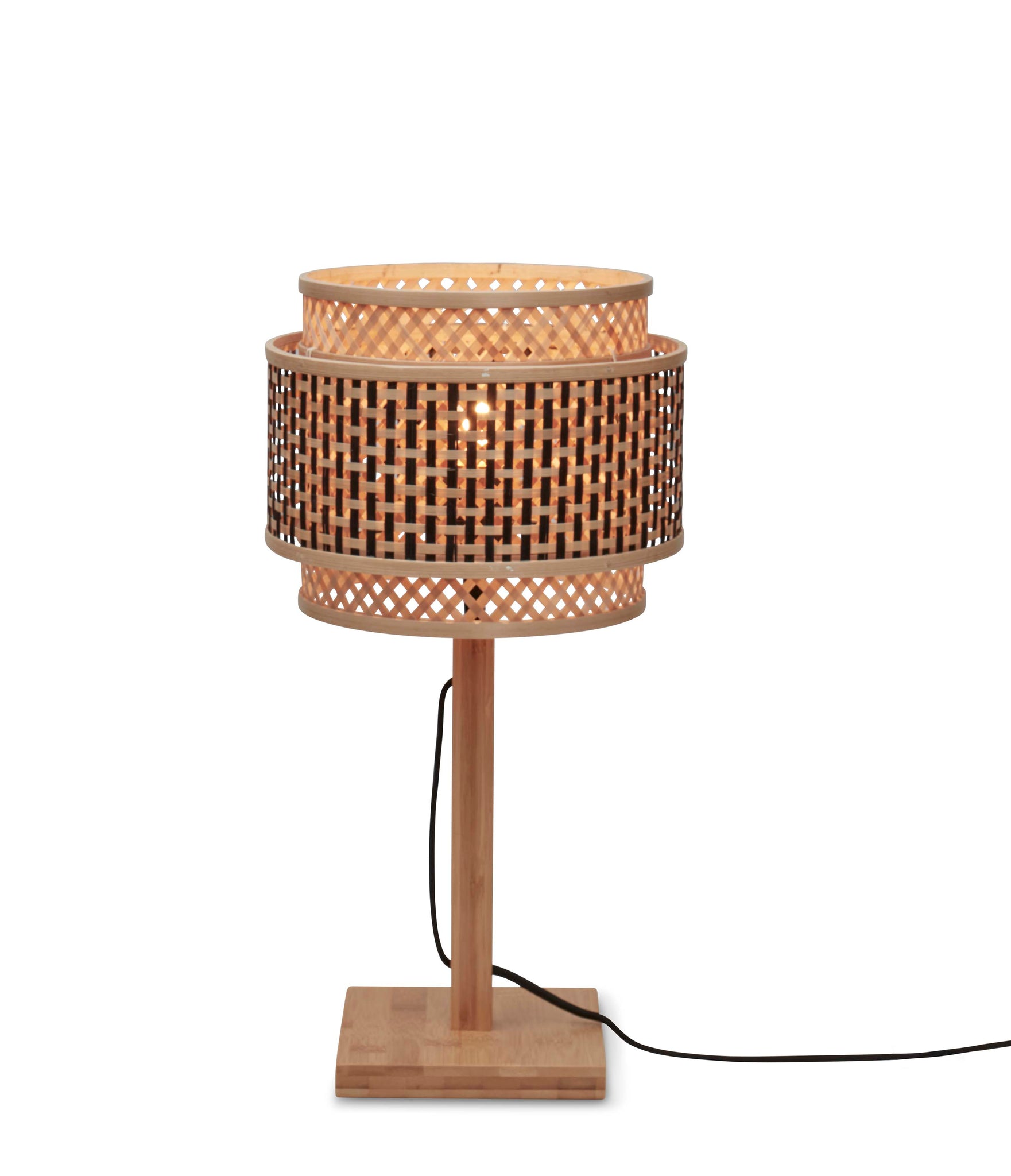 Tafellamp Bhutan - Bamboe - 22x22x40cm