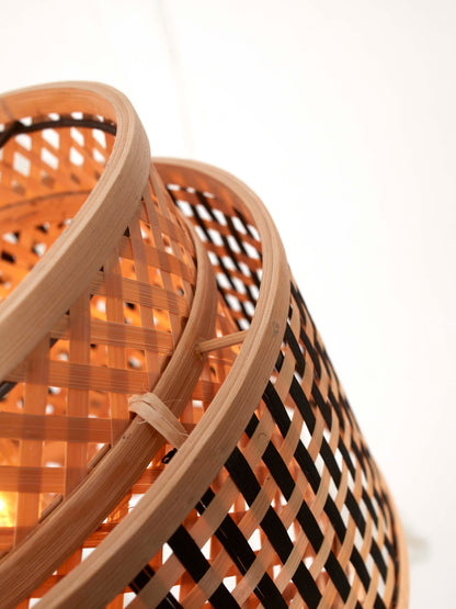 Vloerlamp Bhutan - Bamboe/Zwart - Ø25x130cm