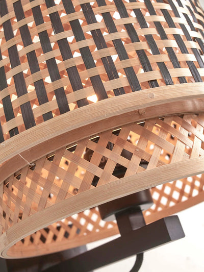 Wandlamp Bhutan - Bamboe/Zwart - Ø25cm by GOOD&MOJO