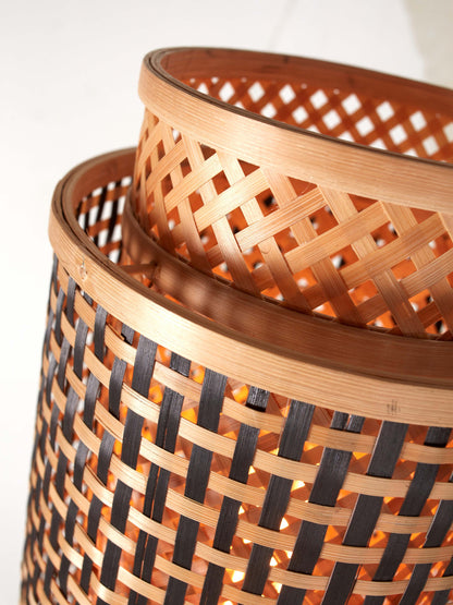 Vloerlamp Bhutan - Bamboe/Zwart - 20x20x145cm