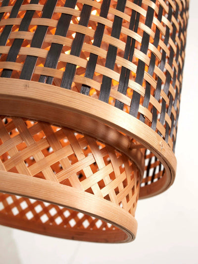 Hanglamp Bhutan - Bamboe/Zwart - Ø18x35cm by GOOD&MOJO