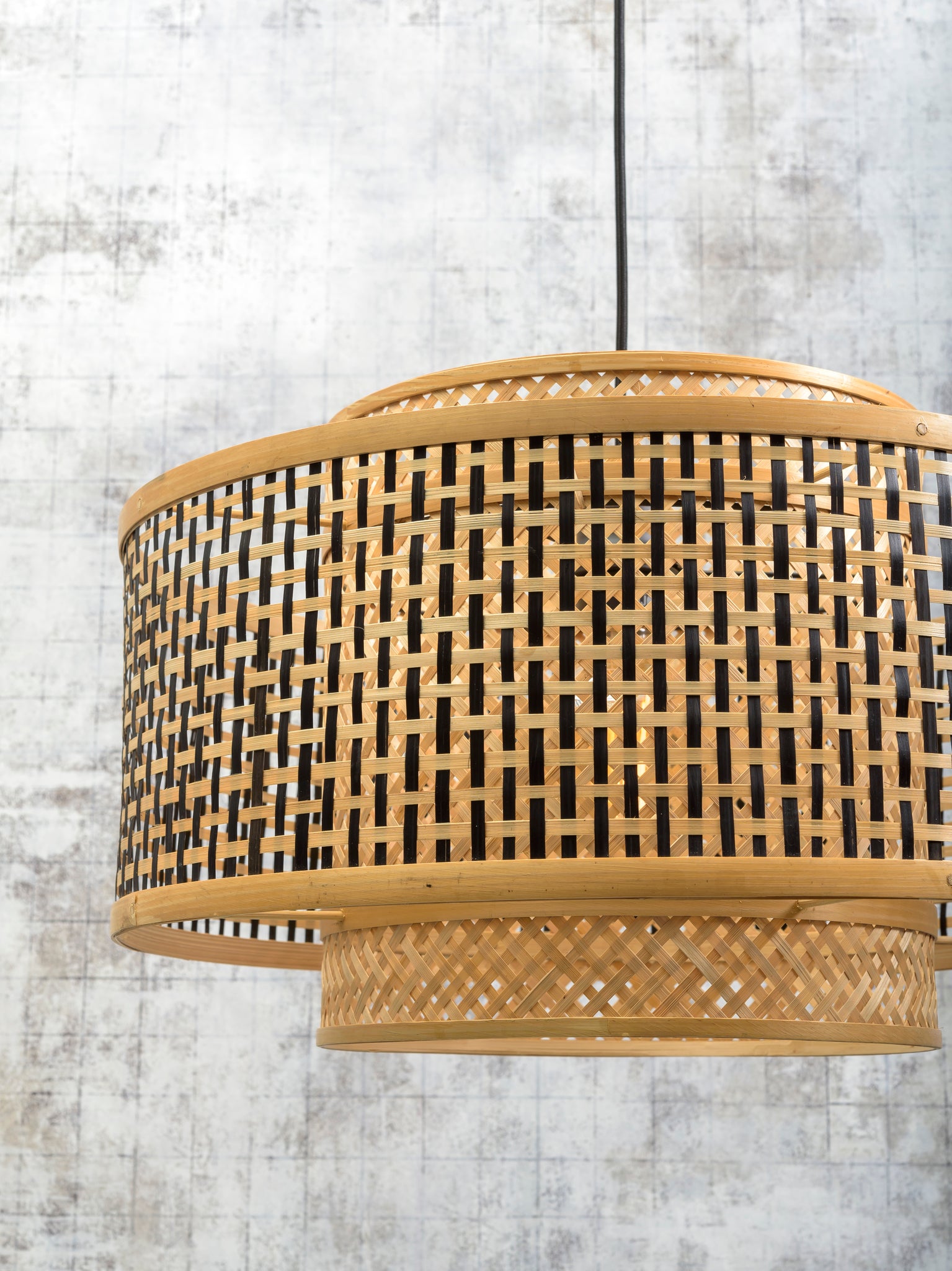 Hanglamp Bhutan - Bamboe/Zwart - Ø50cm