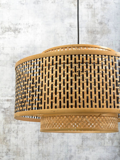 Hanglamp Bhutan - Bamboe/Zwart - Ø50cm by GOOD&MOJO