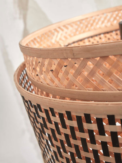 Vloerlamp Bhutan - Bamboe/Zwart - Ø25x130cm